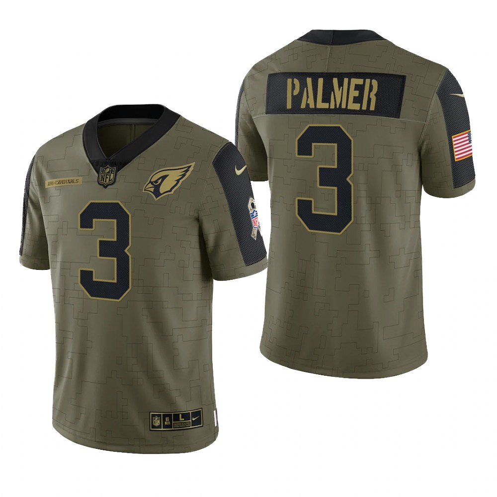 Arizona Cardinals Carson Palmer Olive Limited Jersey 2021 Salute To Service - Men's