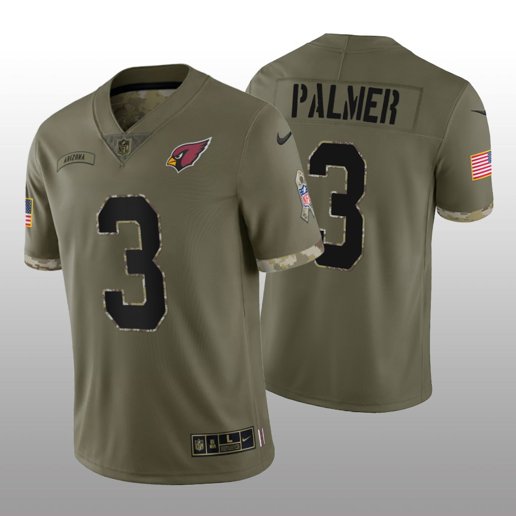 Arizona Cardinals Carson Palmer Olive Limited Jersey 2022 Salute To Service - Men's