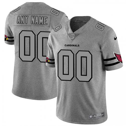 Arizona Cardinals Custom Men’s Gray Gridiron II Vapor Untouchable NFL Jersey
