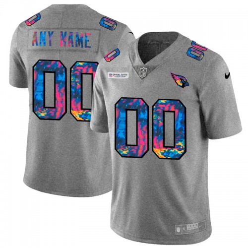 Arizona Cardinals Custom Men’s Multi-Color 2020 NFL Crucial Catch Vapor Untouchable Jersey Greyheather