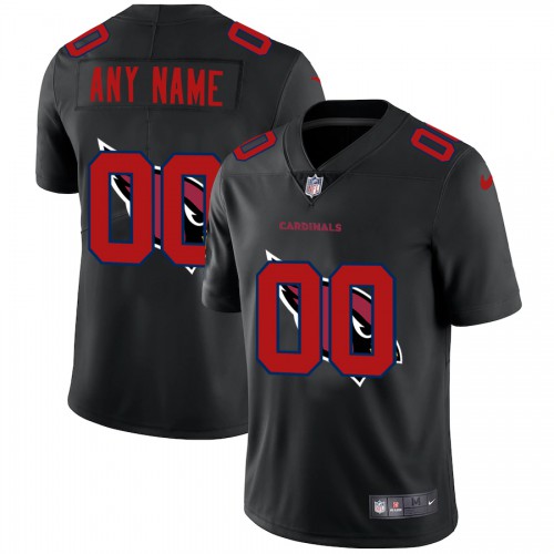 Arizona Cardinals Custom Men’s Team Logo Dual Overlap NFL Jersey Black