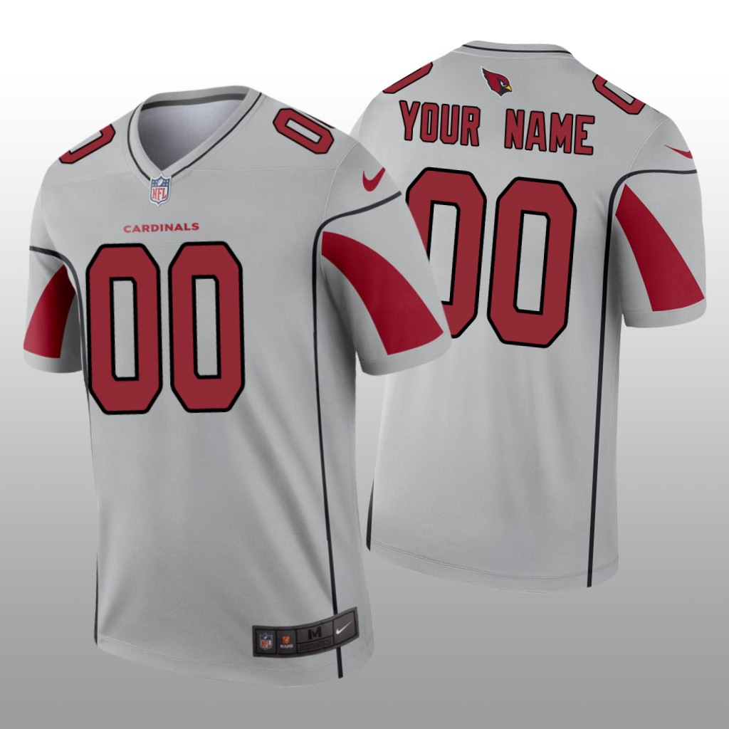 Arizona Cardinals Custom Silver Jersey Inverted Legend - Men's