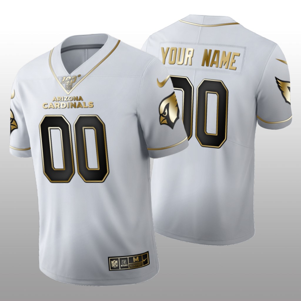 Arizona Cardinals Custom White Golden Edition Jersey 100th Season Men's