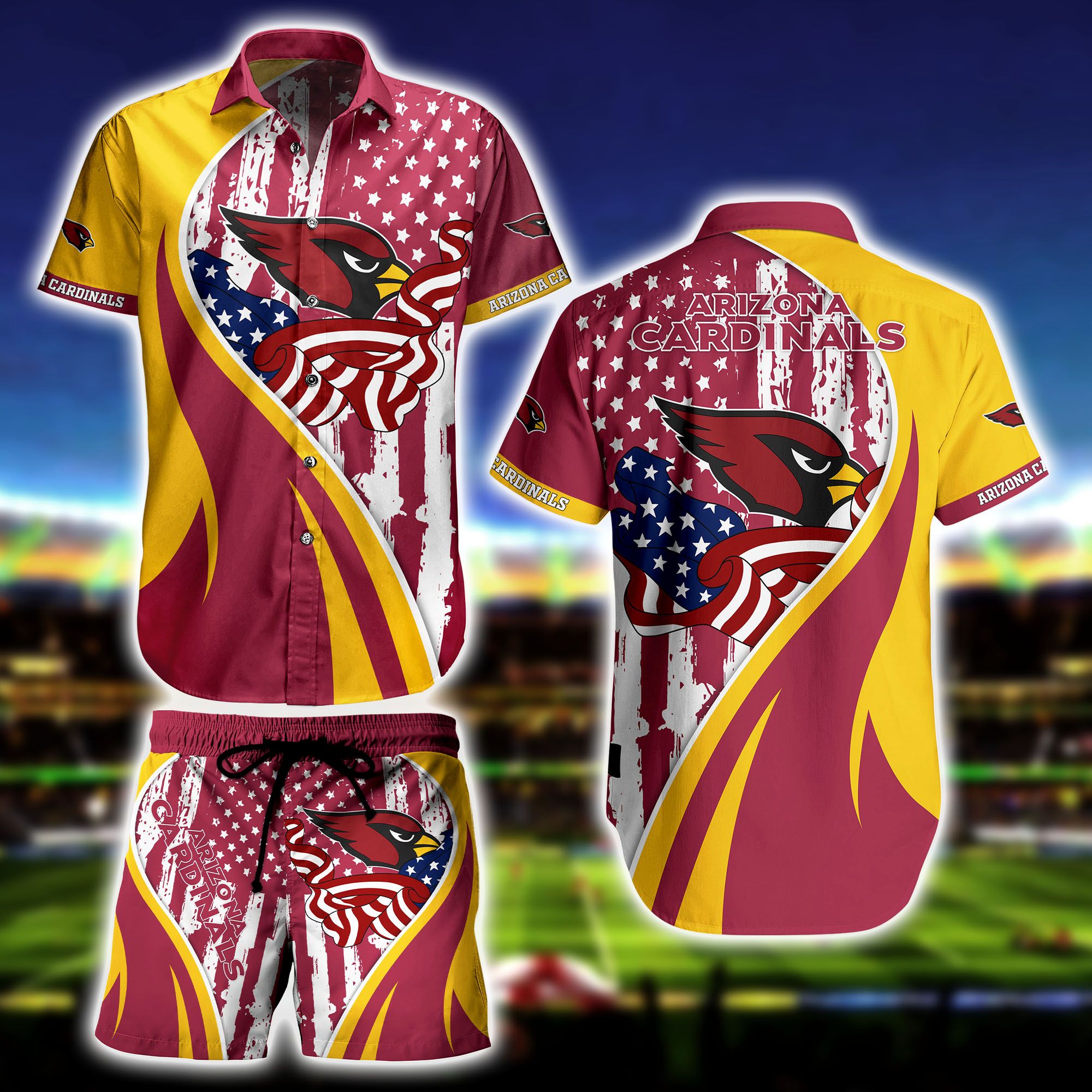 Arizona Cardinals Flag American Summer Hawaiian Shirt