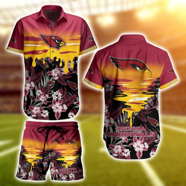 Arizona Cardinals Floral Dawn Hawaiian Shirt