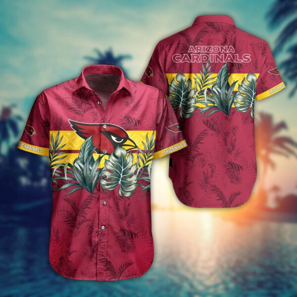 Arizona Cardinals Floral Red and Yellow Hawaiian Shirt