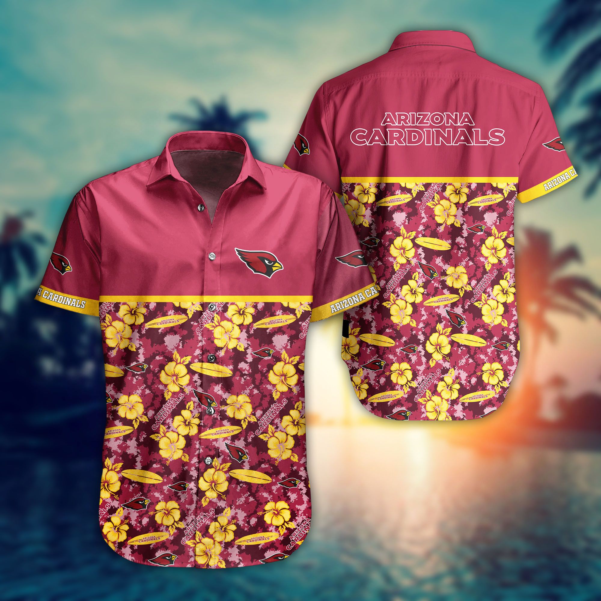 Arizona Cardinals Floral Summer Hawaiian Shirt