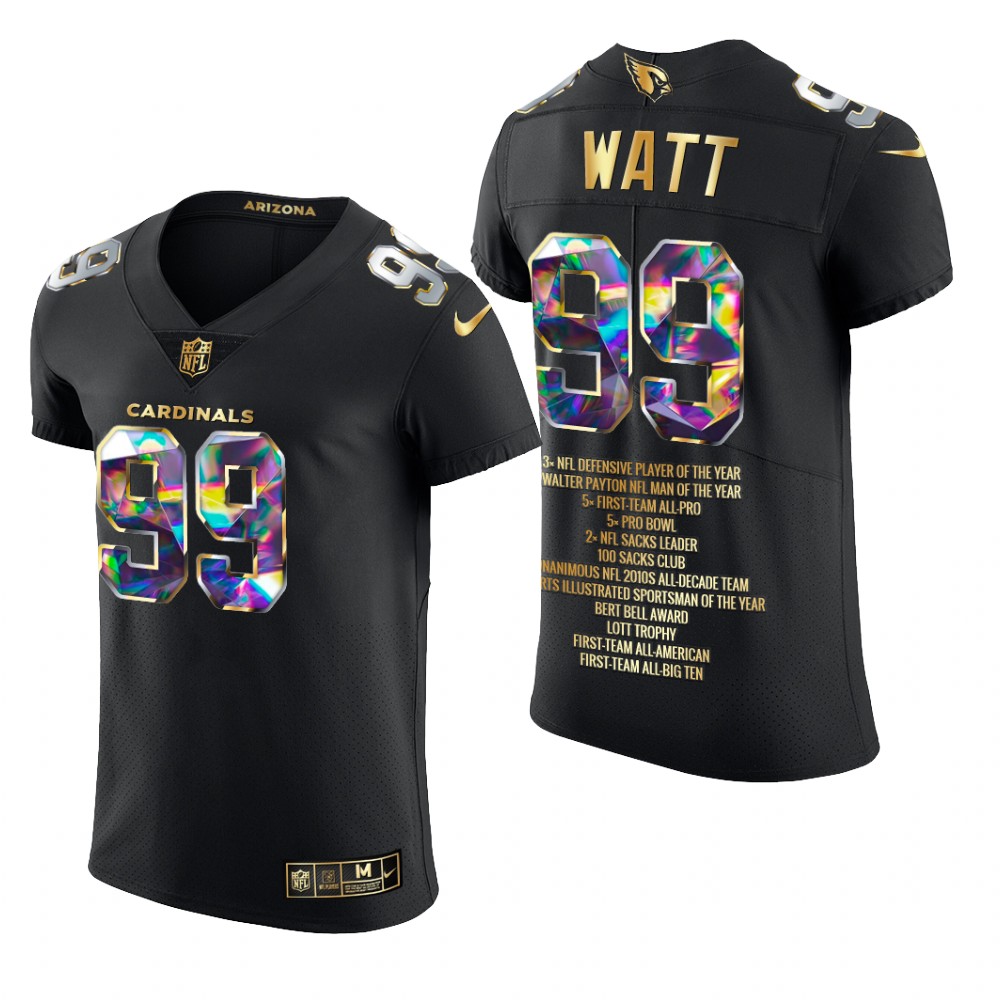 Arizona Cardinals J.J. Watt Black Jersey Career Highlights Men's