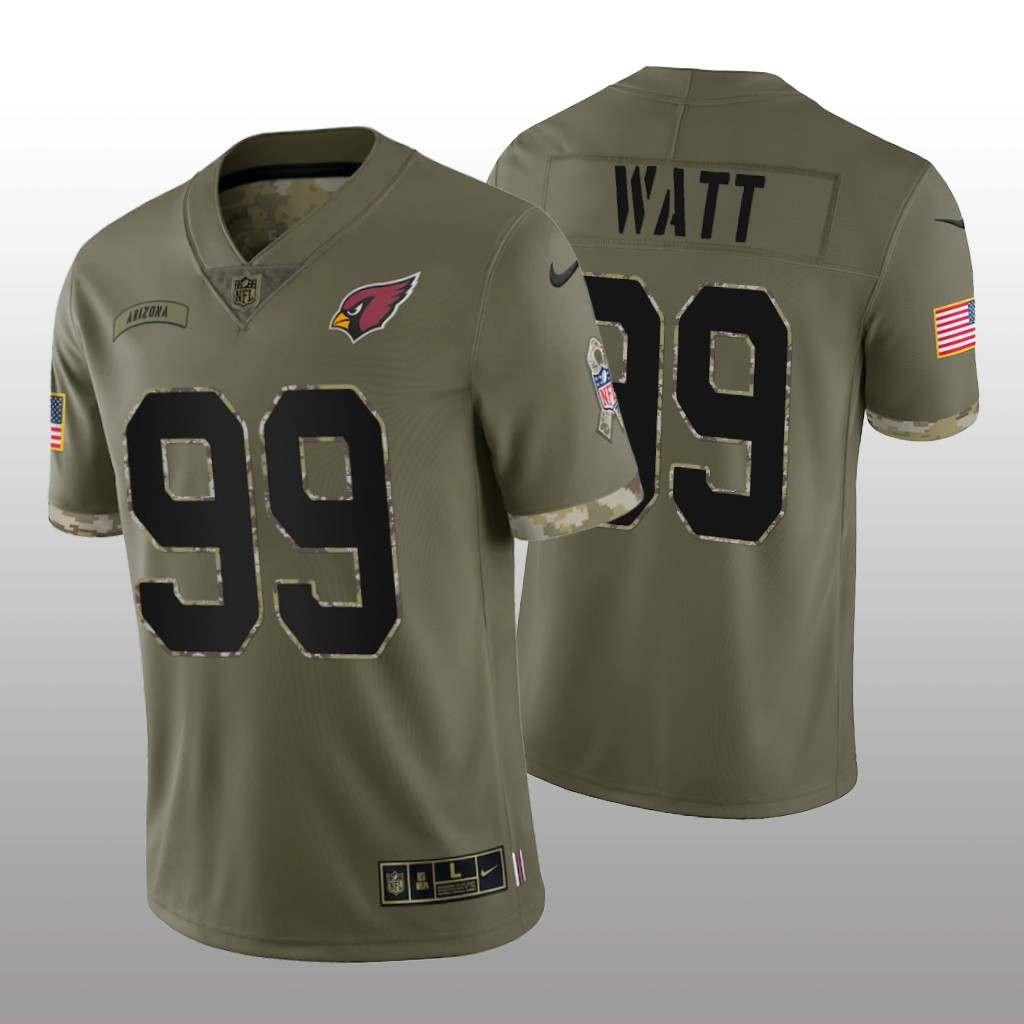Arizona Cardinals J.J. Watt Olive Limited Jersey 2022 Salute To Service - Men's