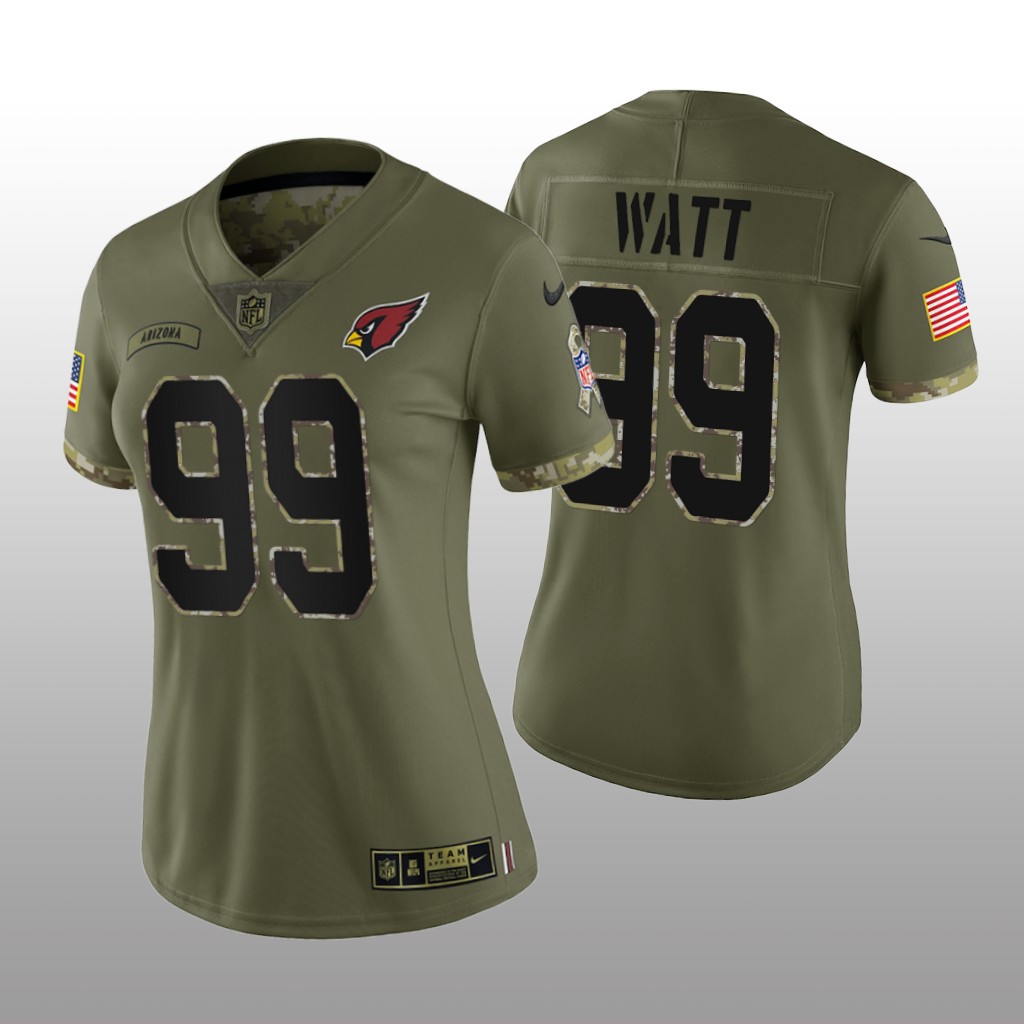 Arizona Cardinals J.J. Watt Olive Limited Jersey 2022 Salute To Service - Women's