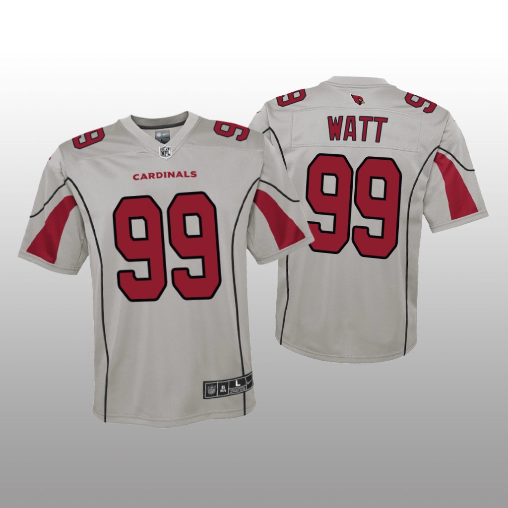 Arizona Cardinals J.J. Watt Silver Jersey Inverted Game - Youth