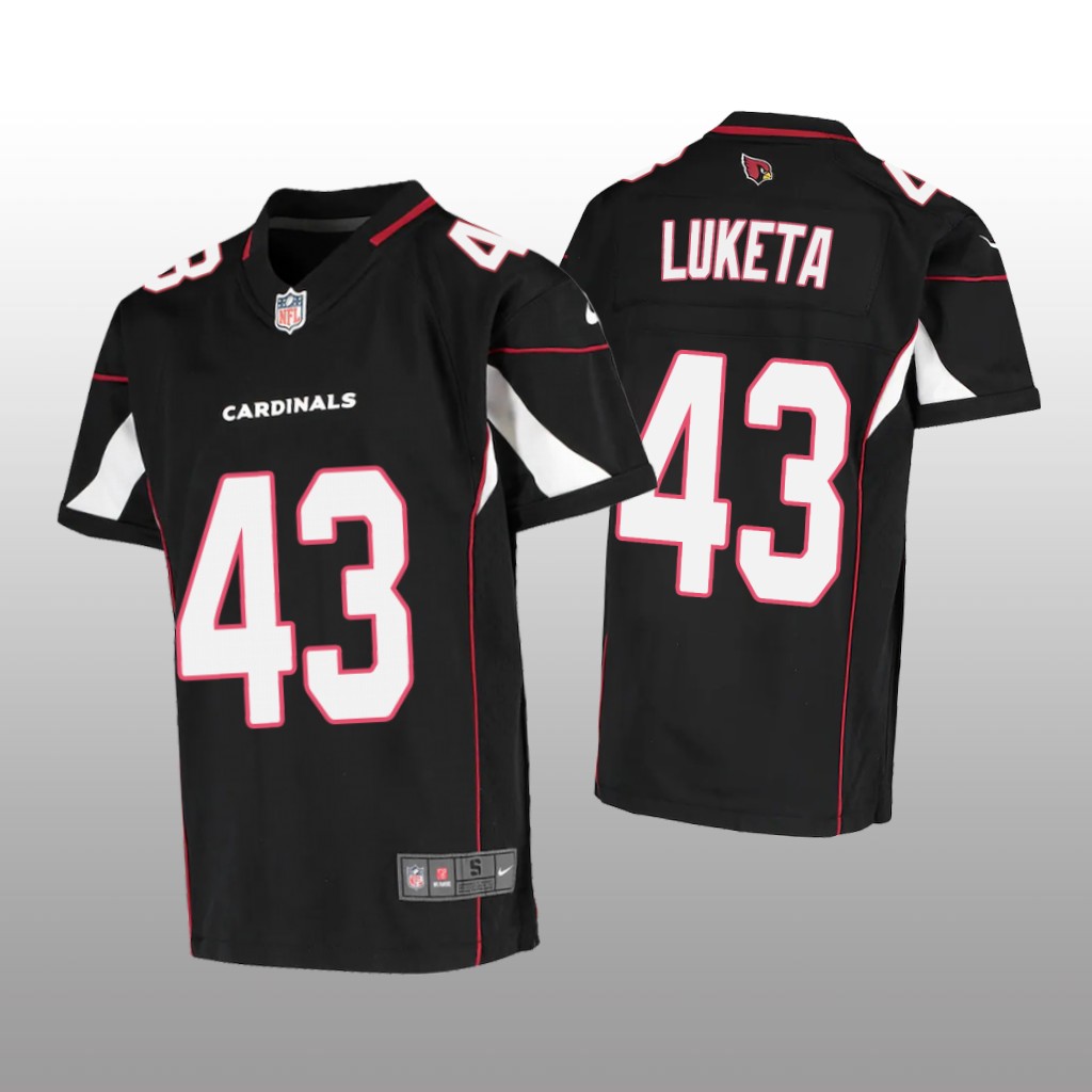 Arizona Cardinals Jesse Luketa Black Jersey Game - Youth
