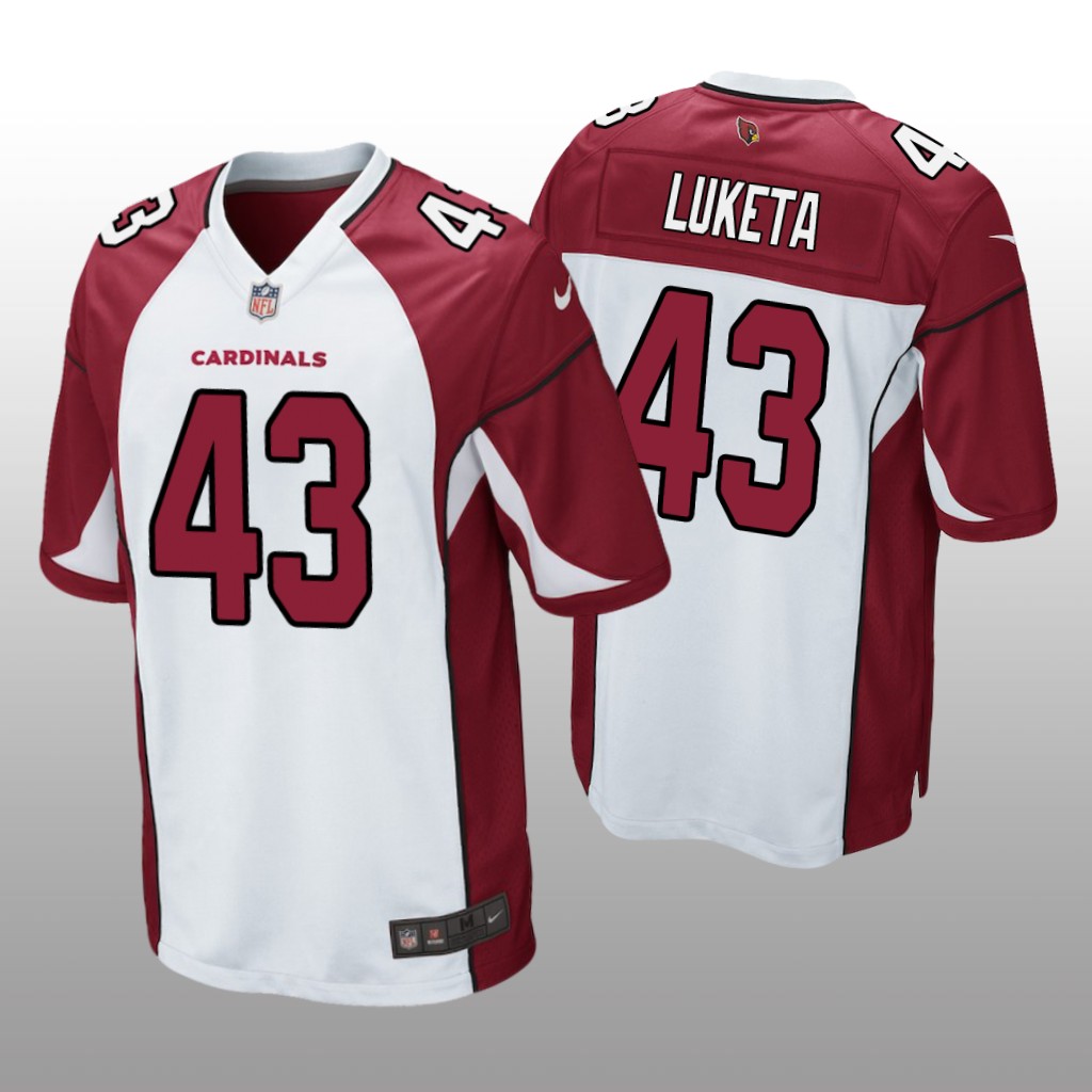 Arizona Cardinals Jesse Luketa White Jersey Game - Men's