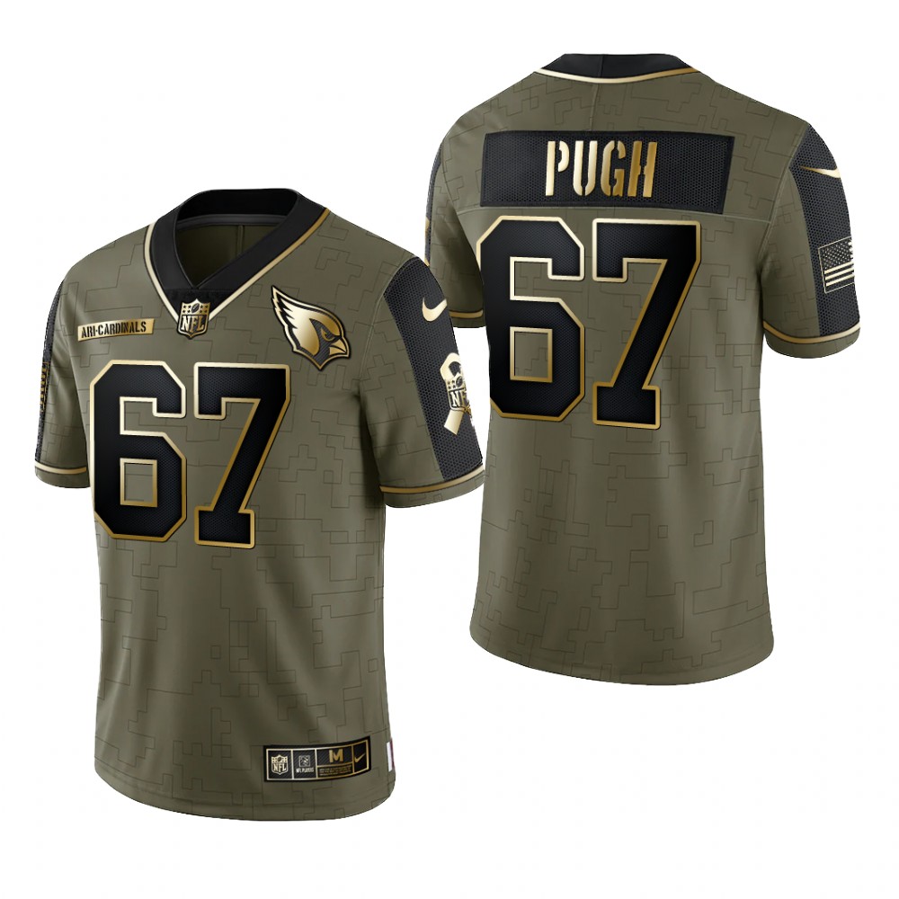Arizona Cardinals Justin Pugh Olive Gold Limited Jersey 2021 Salute To Service - Men's