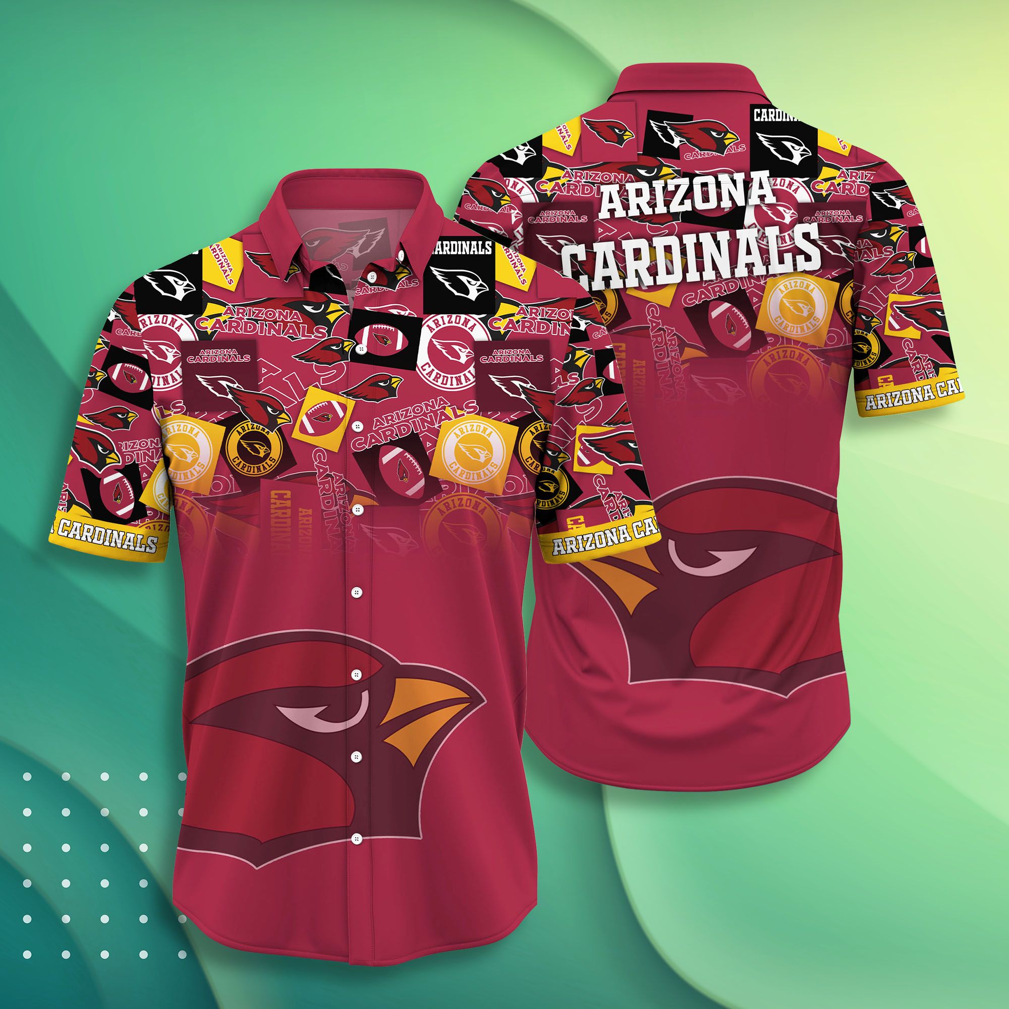 Arizona Cardinals Logo and Ball Hawaiian Shirt
