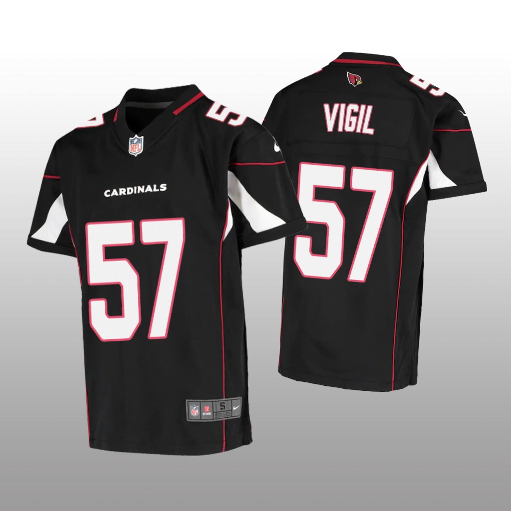 Arizona Cardinals Nick Vigil Black Jersey Game - Youth