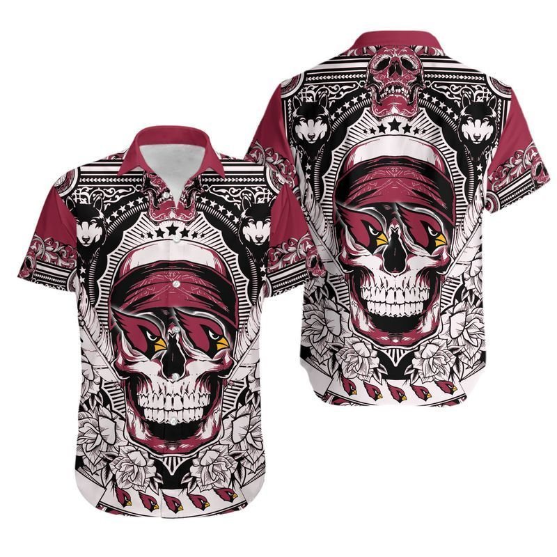 Arizona Cardinals Skull1 Hawaiian Shirt