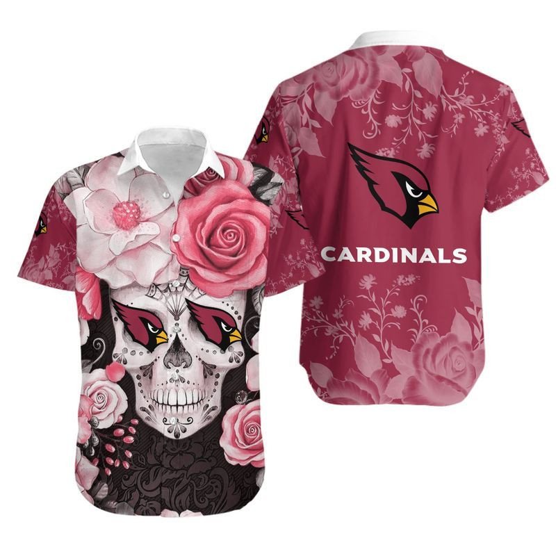 Arizona Cardinals Skull2 Hawaiian Shirt