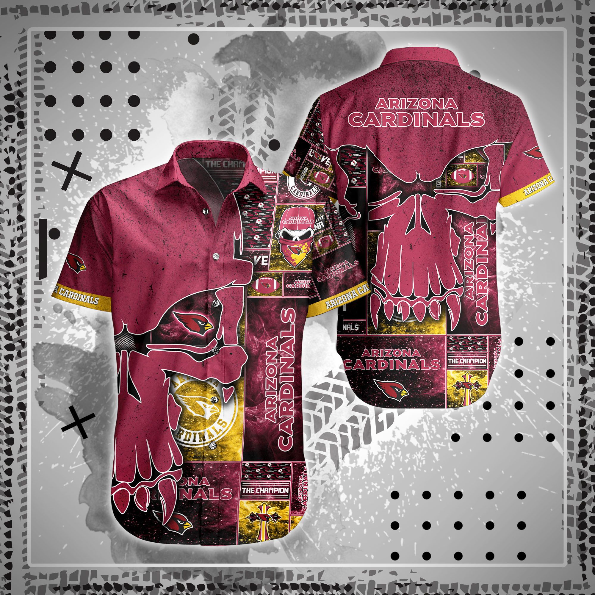 Arizona Cardinals Skull Summer Hawaiian Shirt