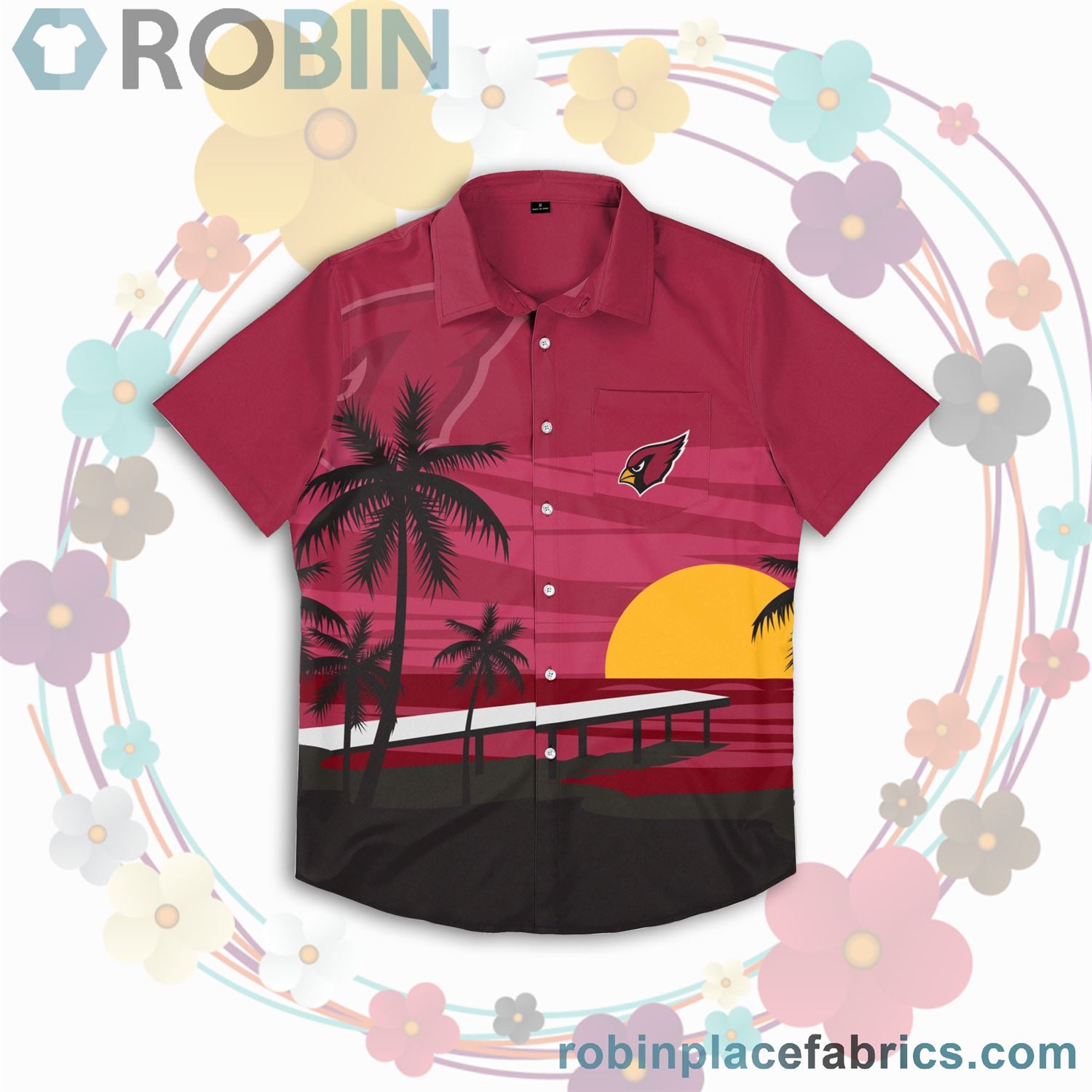 Arizona Cardinals Sunset Up Hawaiian Shirt