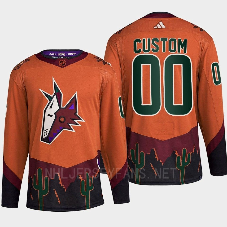 Arizona Coyotes 2022 Reverse Retro 2.0 Custom 00 Orange Primegreen Stitched Jersey Men’s