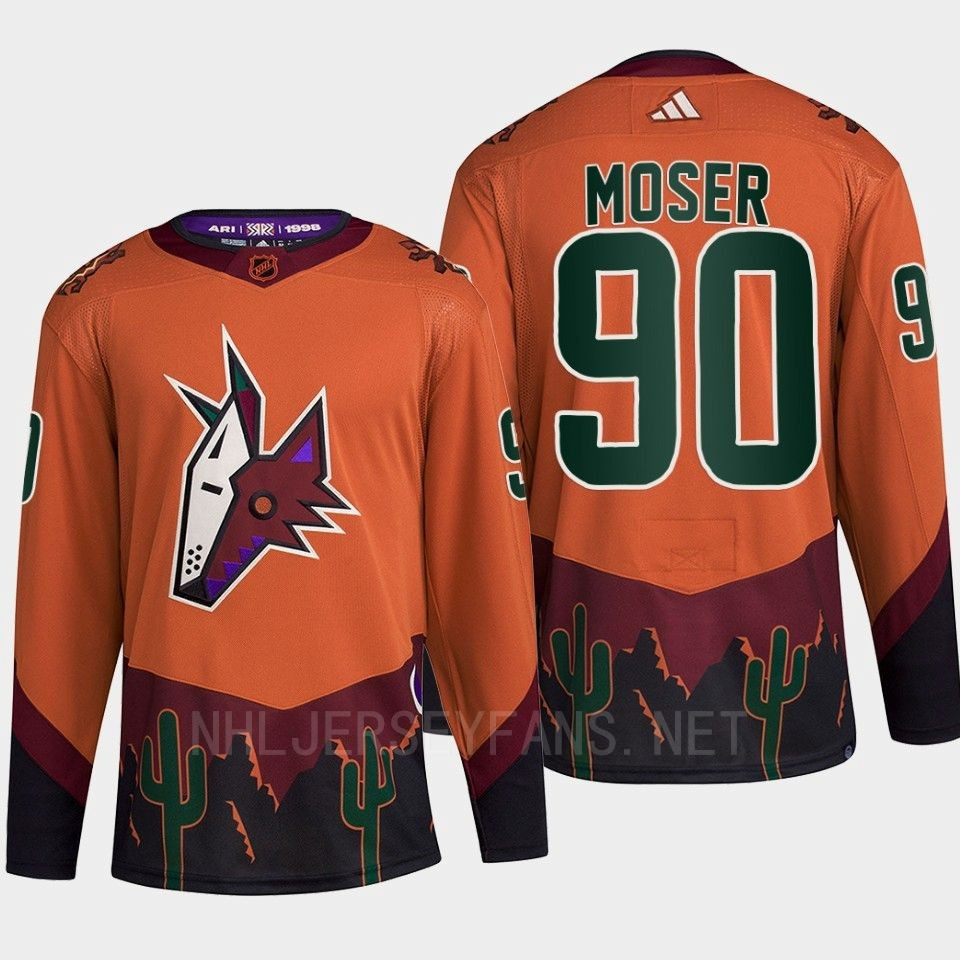 Arizona Coyotes 2022 Reverse Retro 2.0 Janis Moser 90 Orange Primegreen Stitched Jersey Men’s