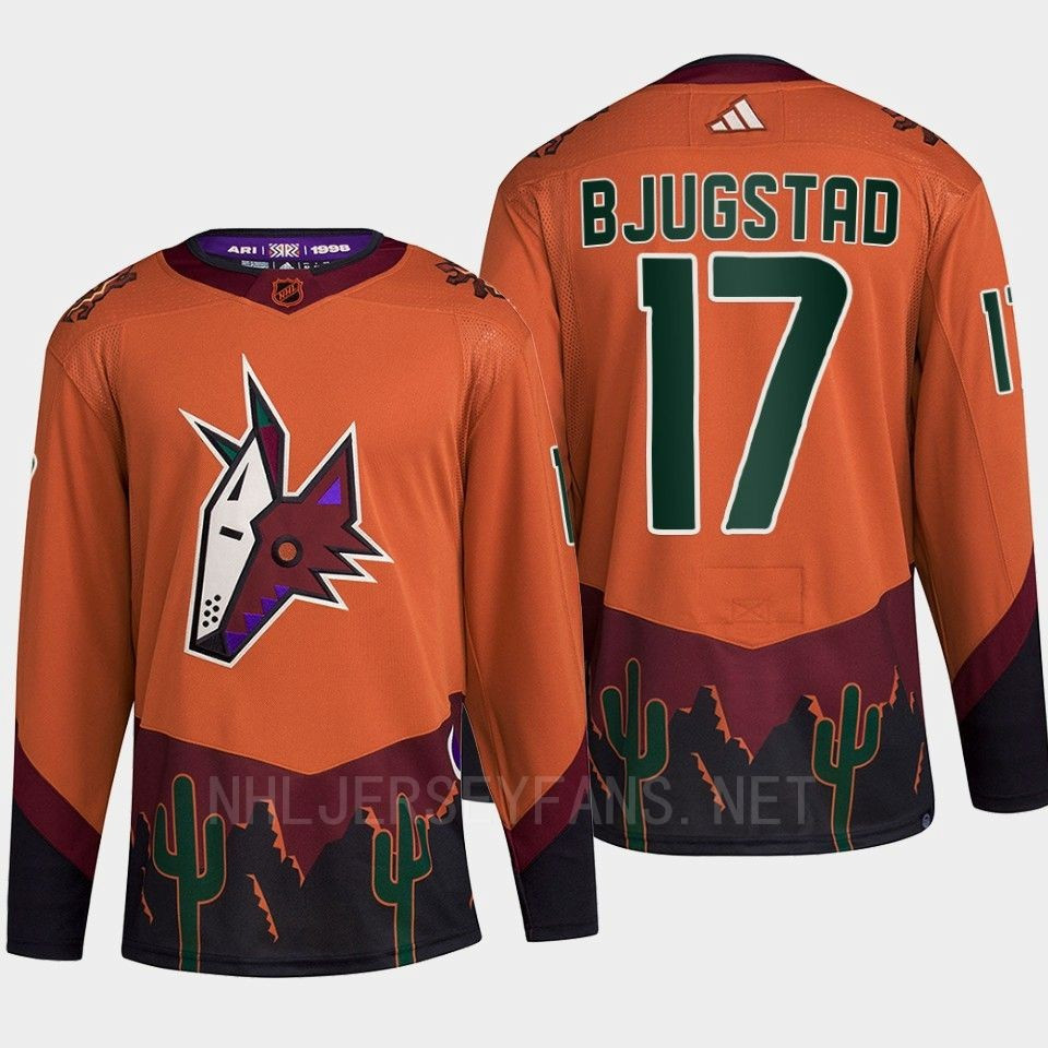 Arizona Coyotes 2022 Reverse Retro 2.0 Nick Bjugstad 17 Orange Primegreen Stitched Jersey Men’s