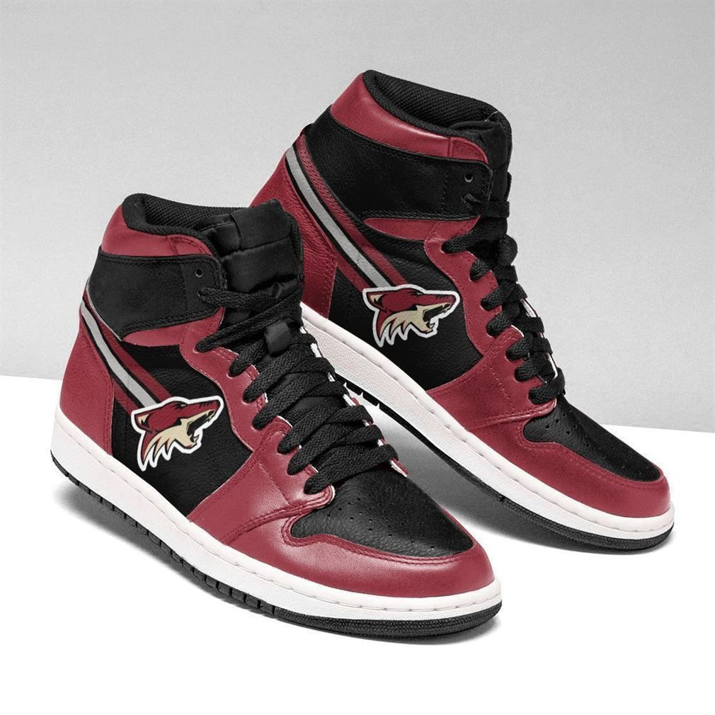 Arizona Coyotes NHL Fashion Sneakers Basketball Shoes Leather High Top Air Jordan Sneaker, Air Jordan Hightop
