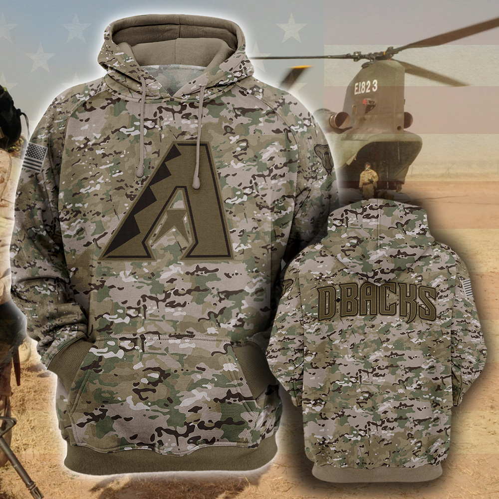 Arizona Diamondbacks- All Over Prints 3D Hoodie – Camo Style