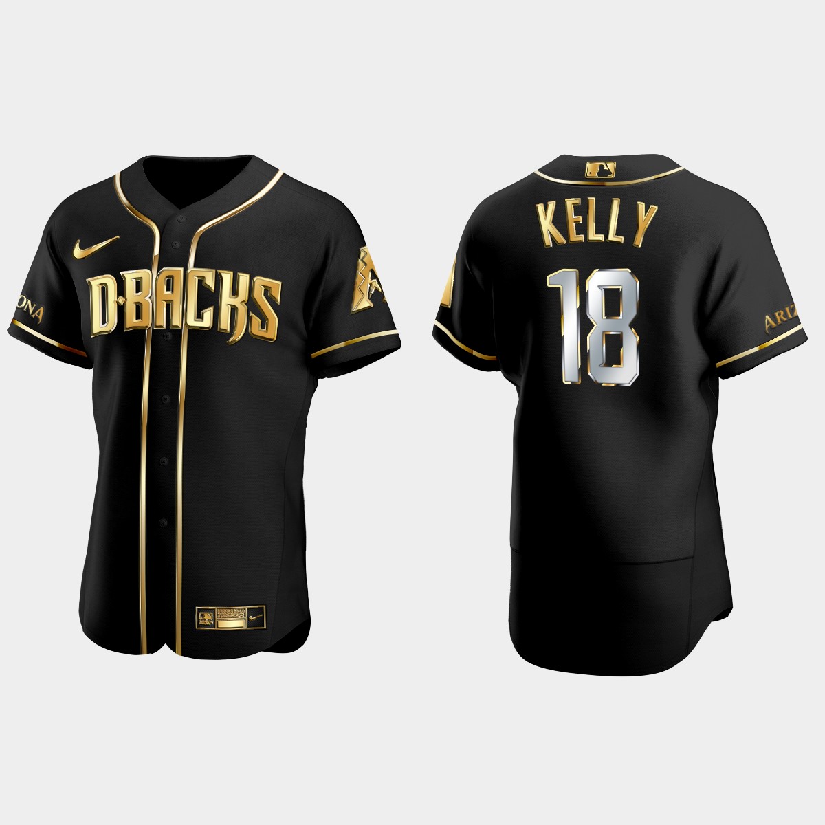 Arizona Diamondbacks #18 Carson Kelly Gold Edition Jersey – Black