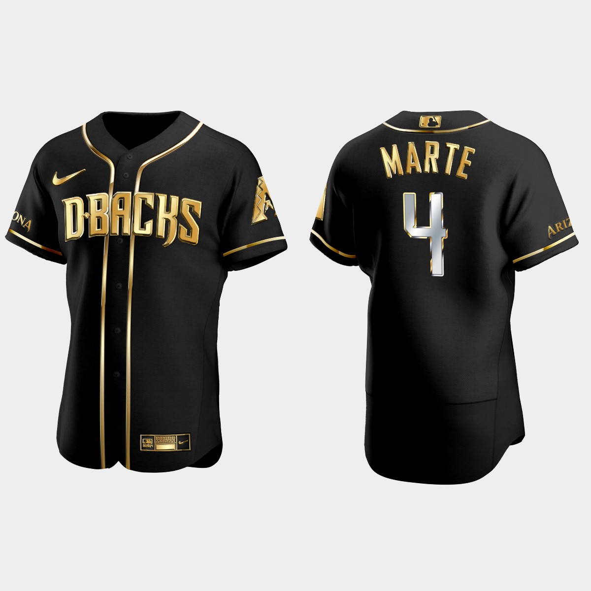 Arizona Diamondbacks #4 Ketel Marte Gold Edition Jersey – Black