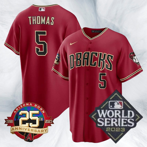 Arizona Diamondbacks #5 Alek Thomas 2023 World Series Jersey Men's Cool Base