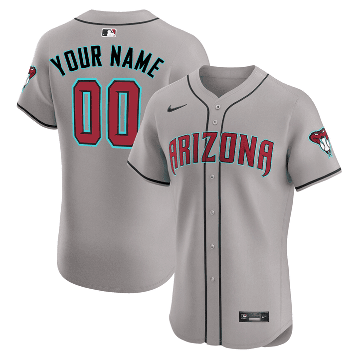 Arizona Diamondbacks 2024 Flex Base Custom Gray Road Jersey - All Stitched