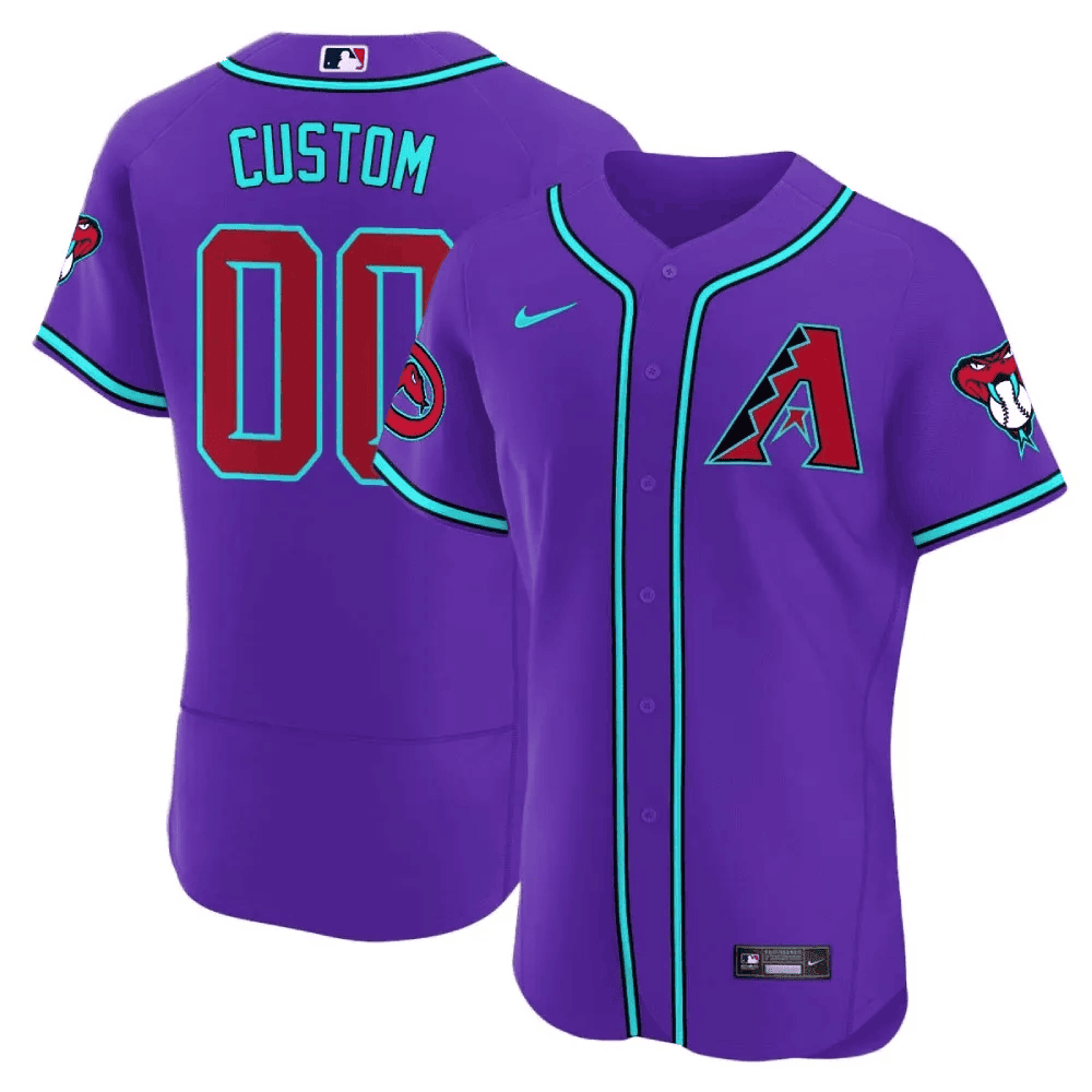 Arizona Diamondbacks 2024 Flex Base Custom V2 Purple Jersey - All Stitched