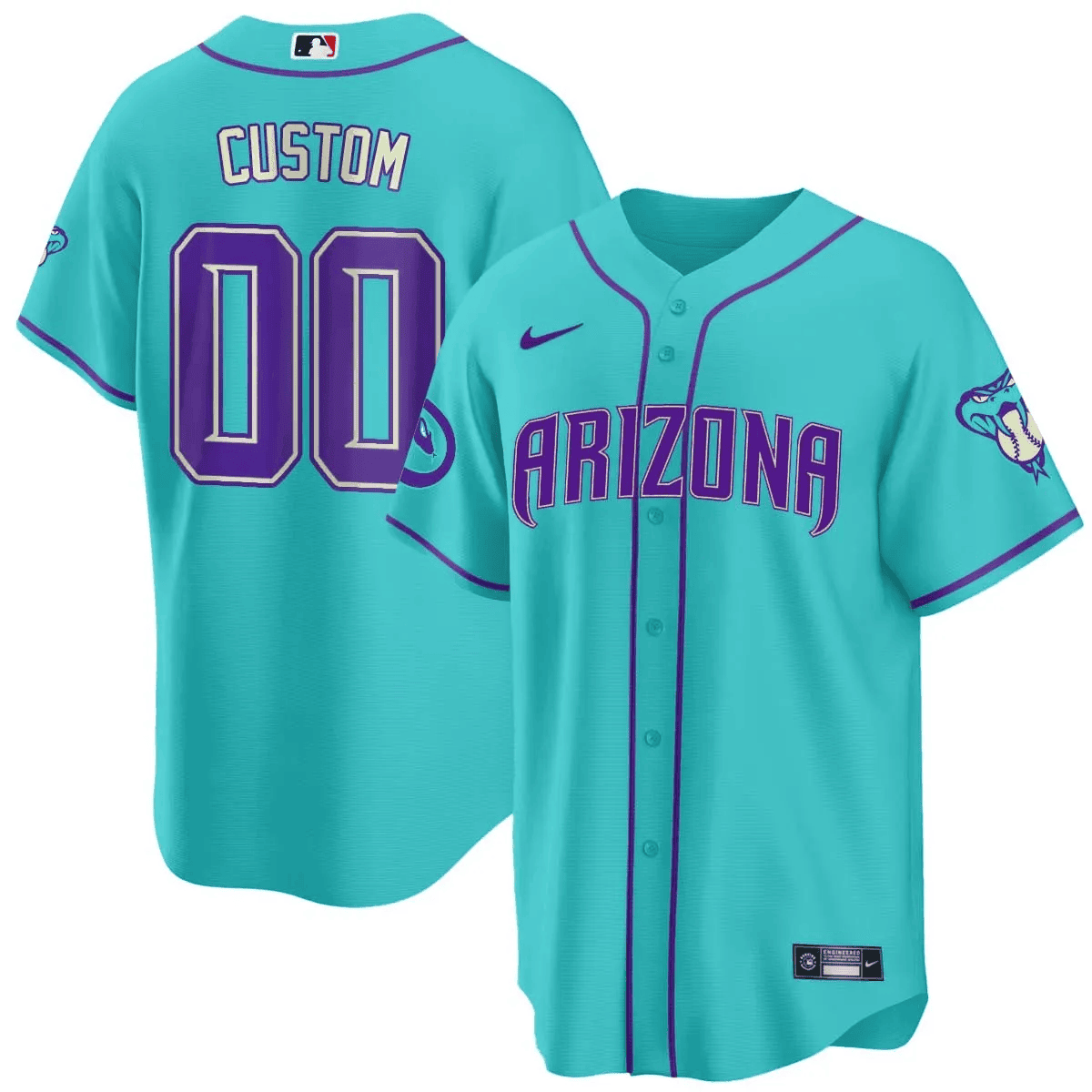 Arizona Diamondbacks 2024 Teal Purple Custom Cool Arizona Jersey - All Stitched