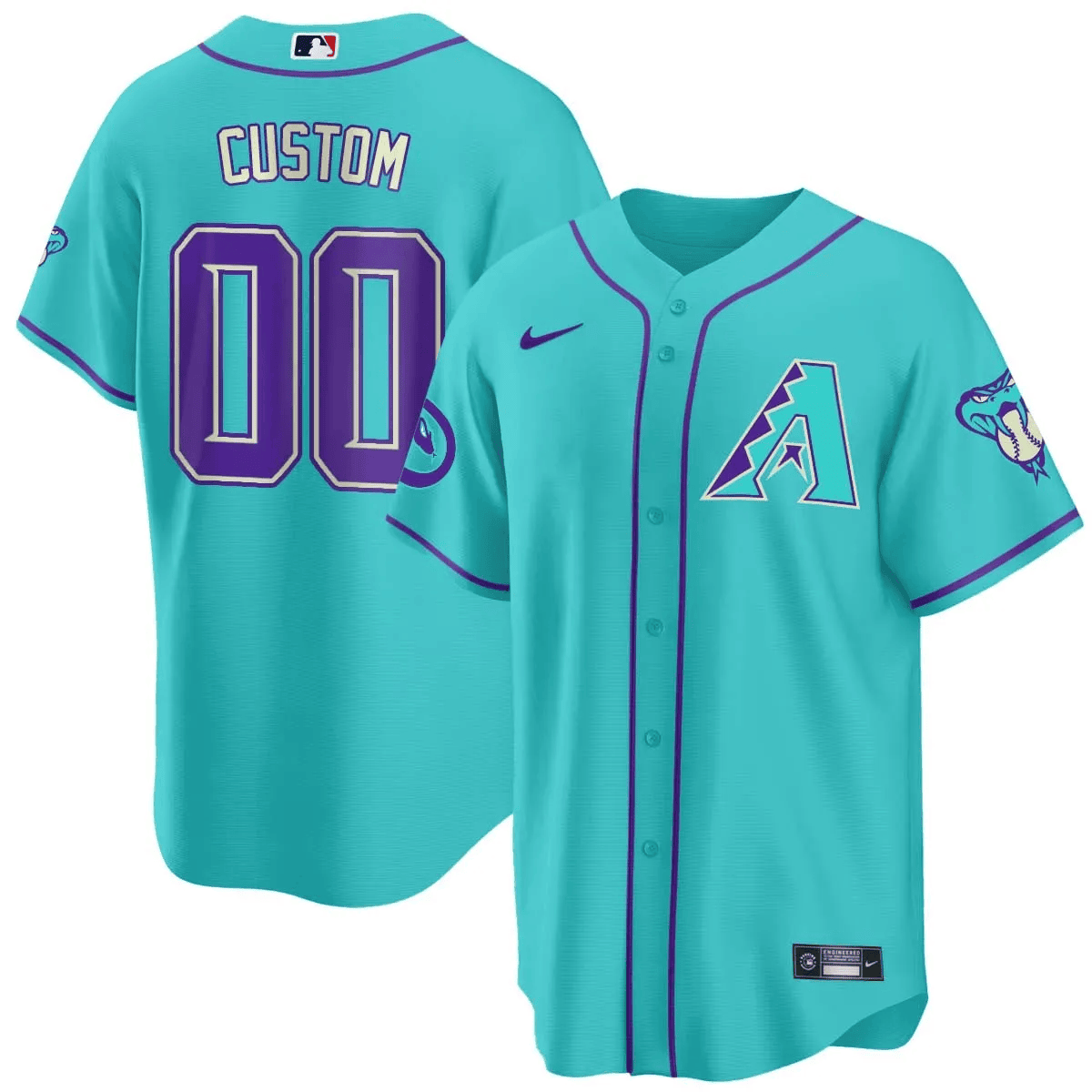 Arizona Diamondbacks 2024 Teal Purple Custom Cool Base Jersey - All Stitched