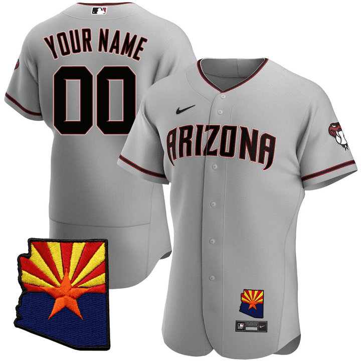 Arizona Diamondbacks Arizona State & 25th Anniversary Year Patch Custom Jersey - All Stitched