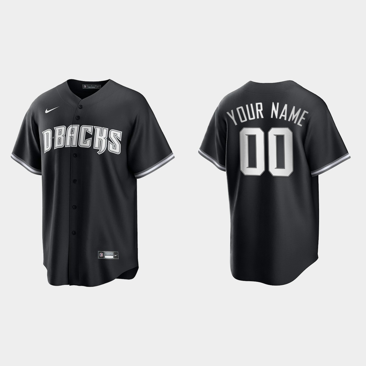 Arizona Diamondbacks Custom 2021 All Black Fashion Jersey – Black White