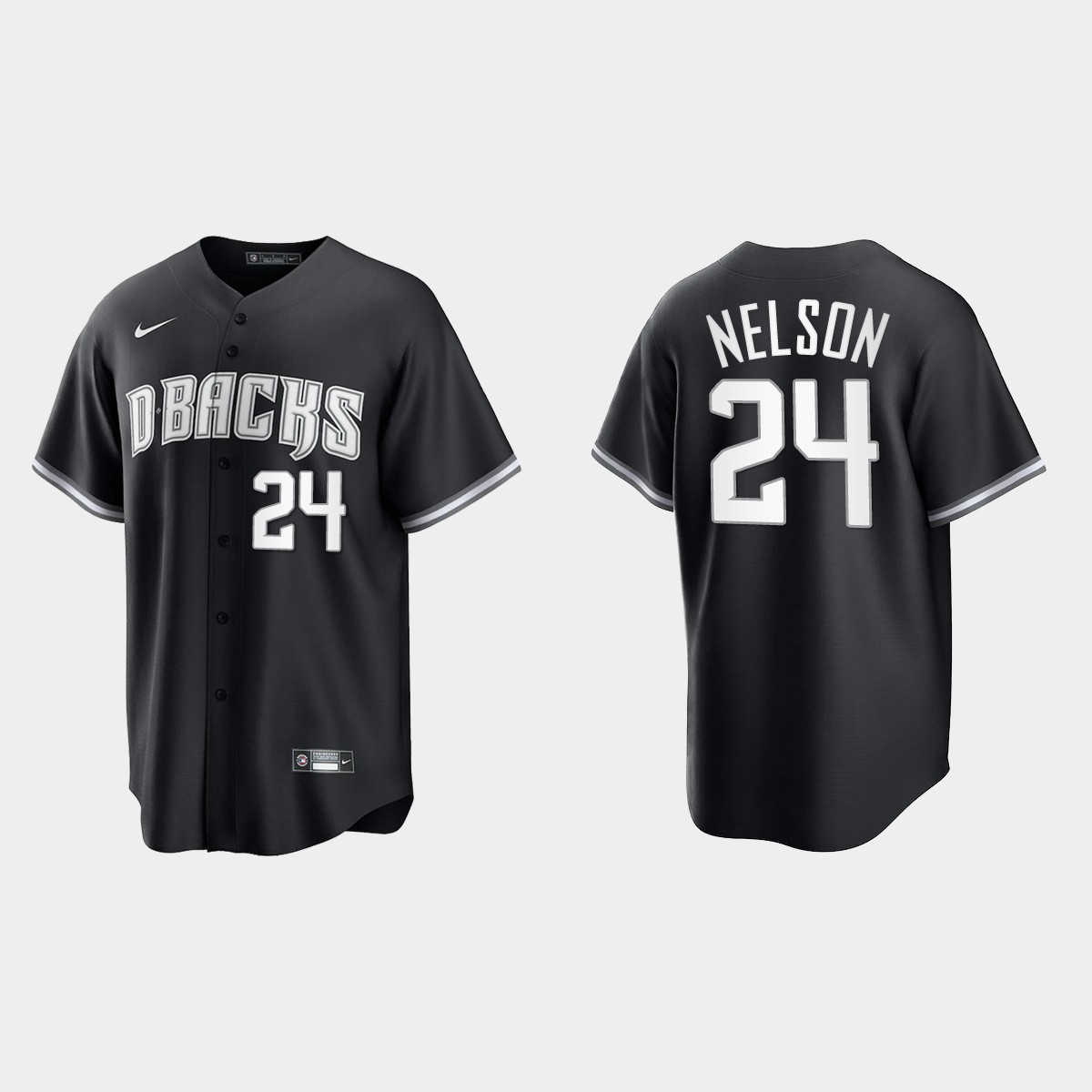 Arizona Diamondbacks Kyle Nelson Jersey - Black White
