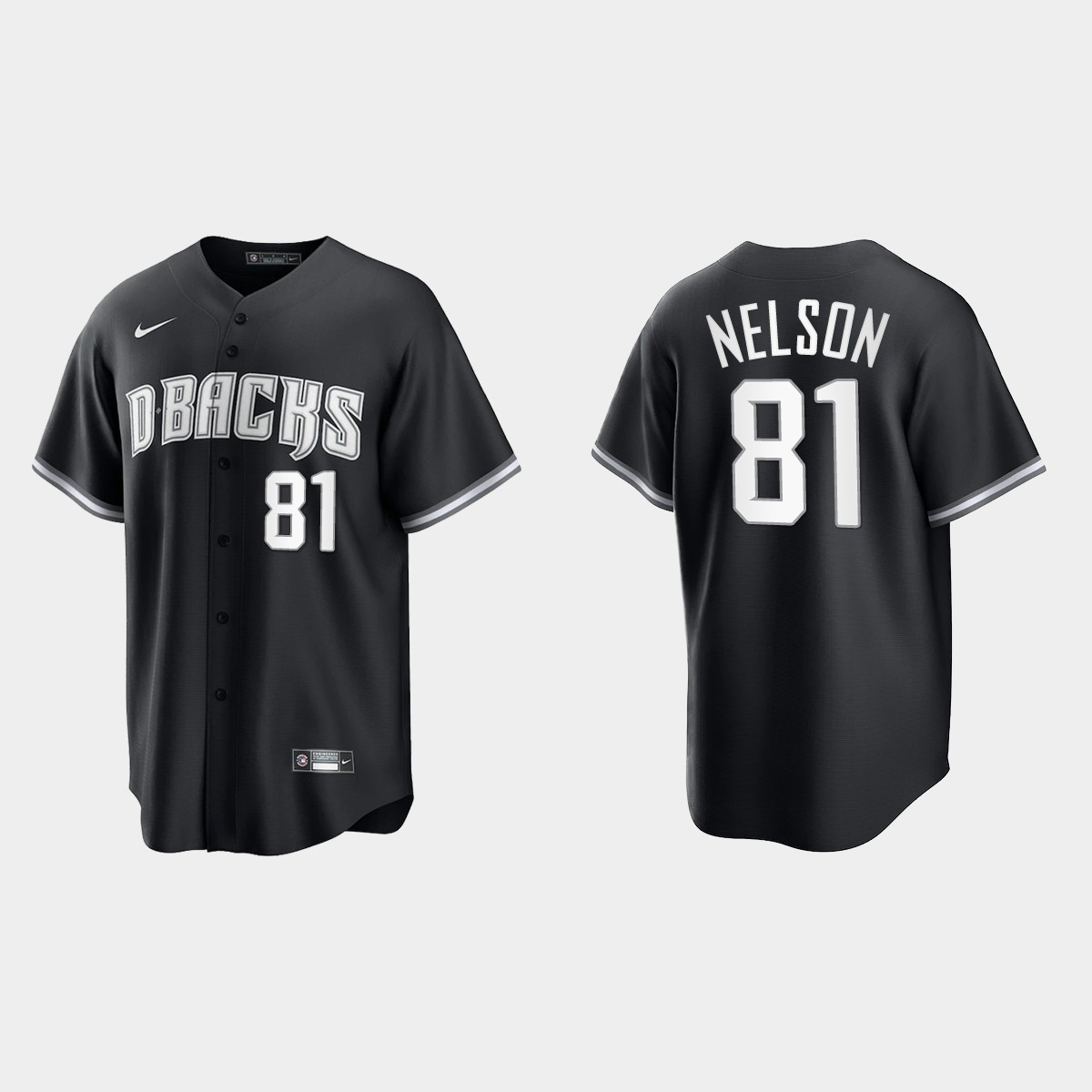 Arizona Diamondbacks Kyle Nelson Jersey - Black White
