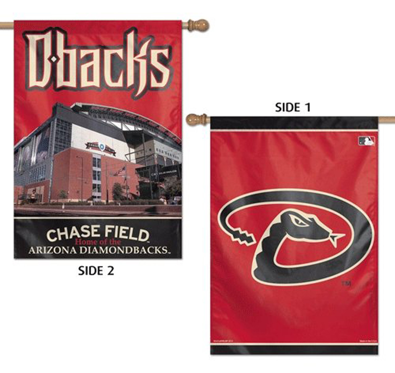 Arizona Diamondbacks MLB 2 Sided Vertical Garden Flag, House Flag