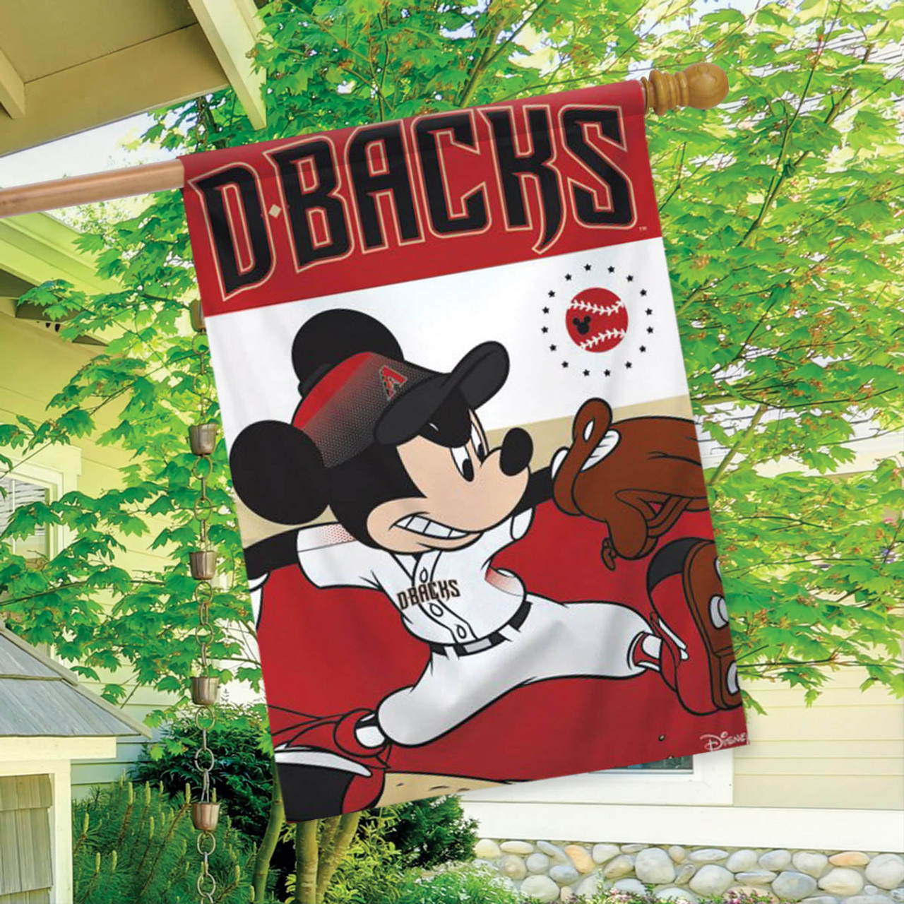 Arizona Diamondbacks MLB Mickey Mouse Baseball Garden Flag, House Flag