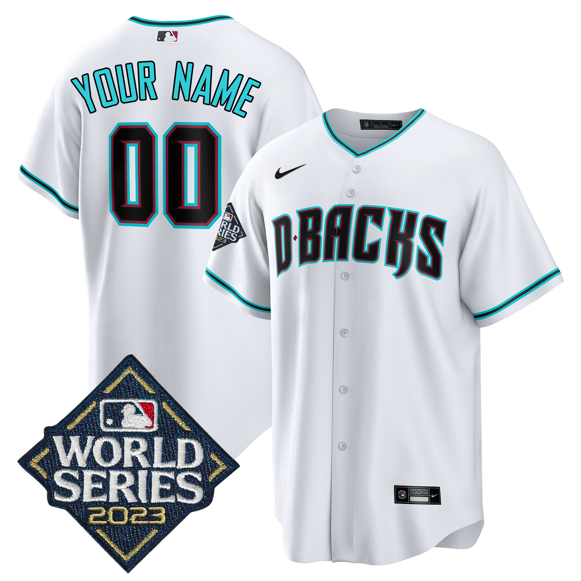 Arizona Diamondbacks White 2023 World Series Custom Cool White Jersey - All Stitched