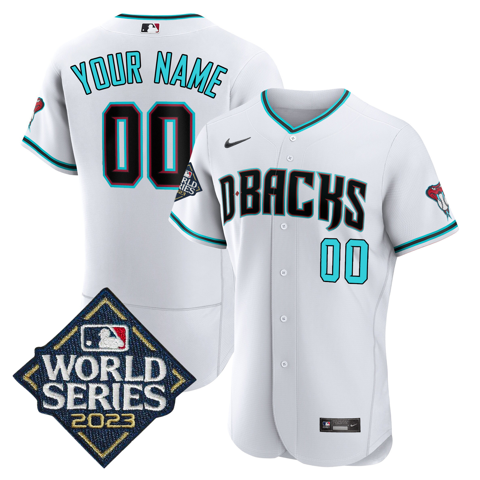 Arizona Diamondbacks White 2023 World Series Custom Flex White Jersey - All Stitched