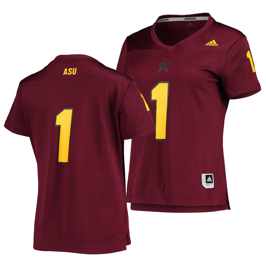 Arizona State Sun Devils Custom 1 Maroon College Jersey Women