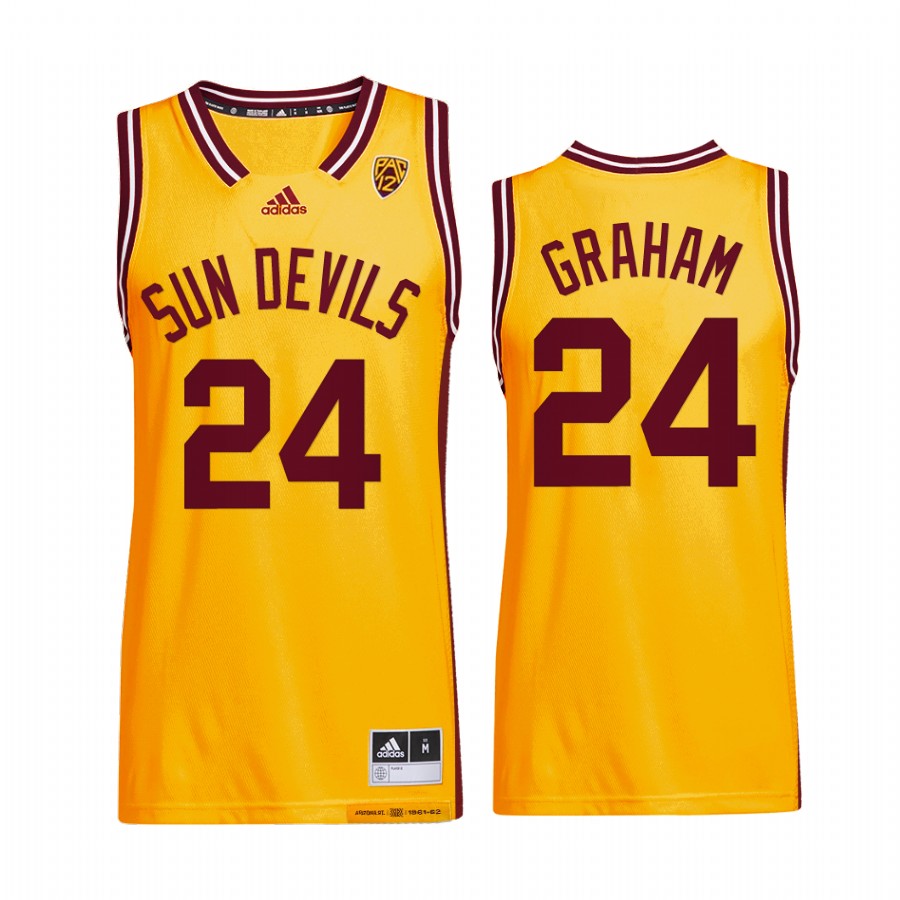 Arizona State Sun Devils Jalen Graham Jersey 2022 Reverse Retro Gold College Uniform