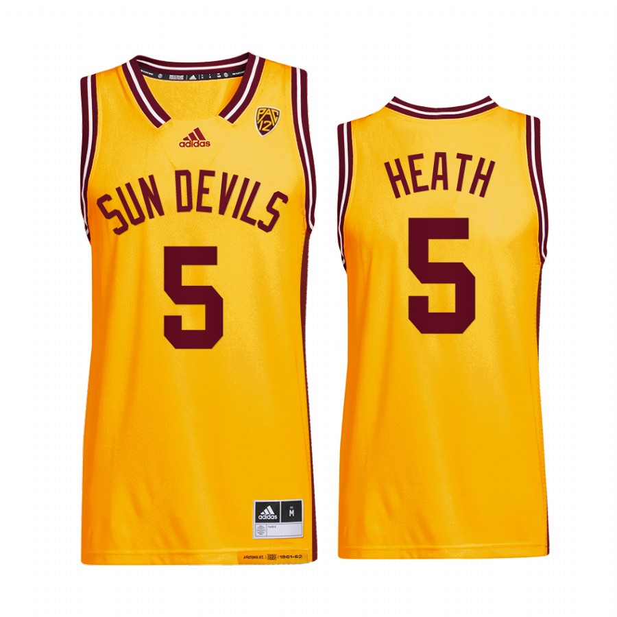 Arizona State Sun Devils Jay Heath Jersey 2022 Reverse Retro Gold College Uniform
