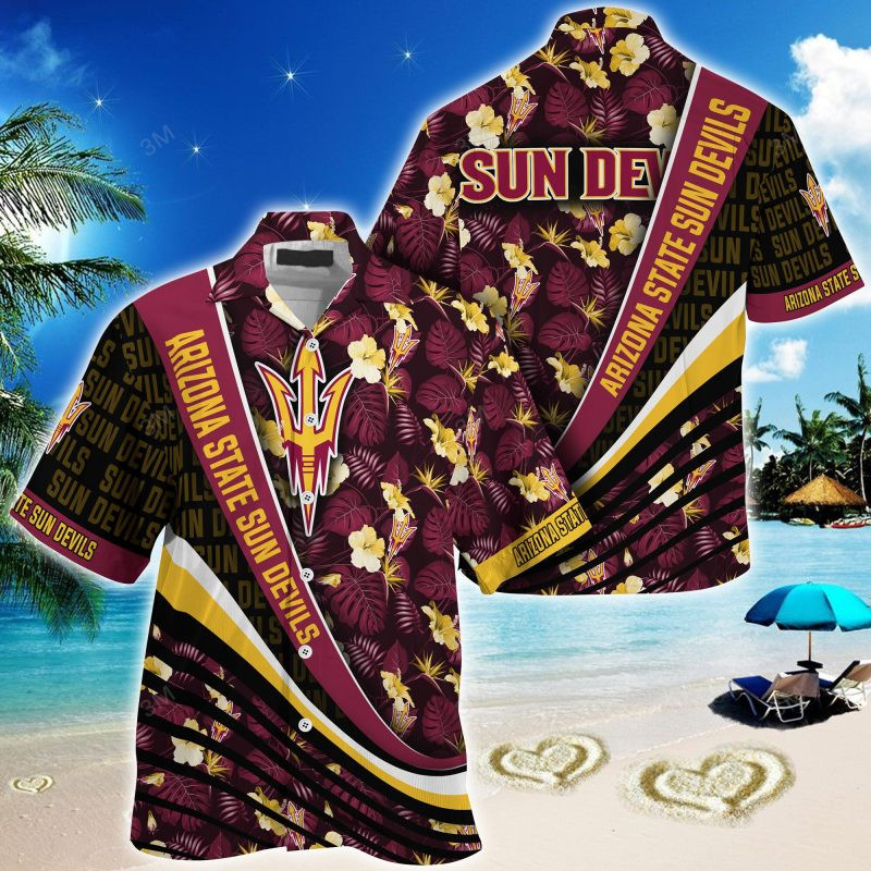Arizona State Sun Devils NCAA Summer – Hawaii Shirt For This Season – Gift For Sport Lovers With Tropical Flower Pattern