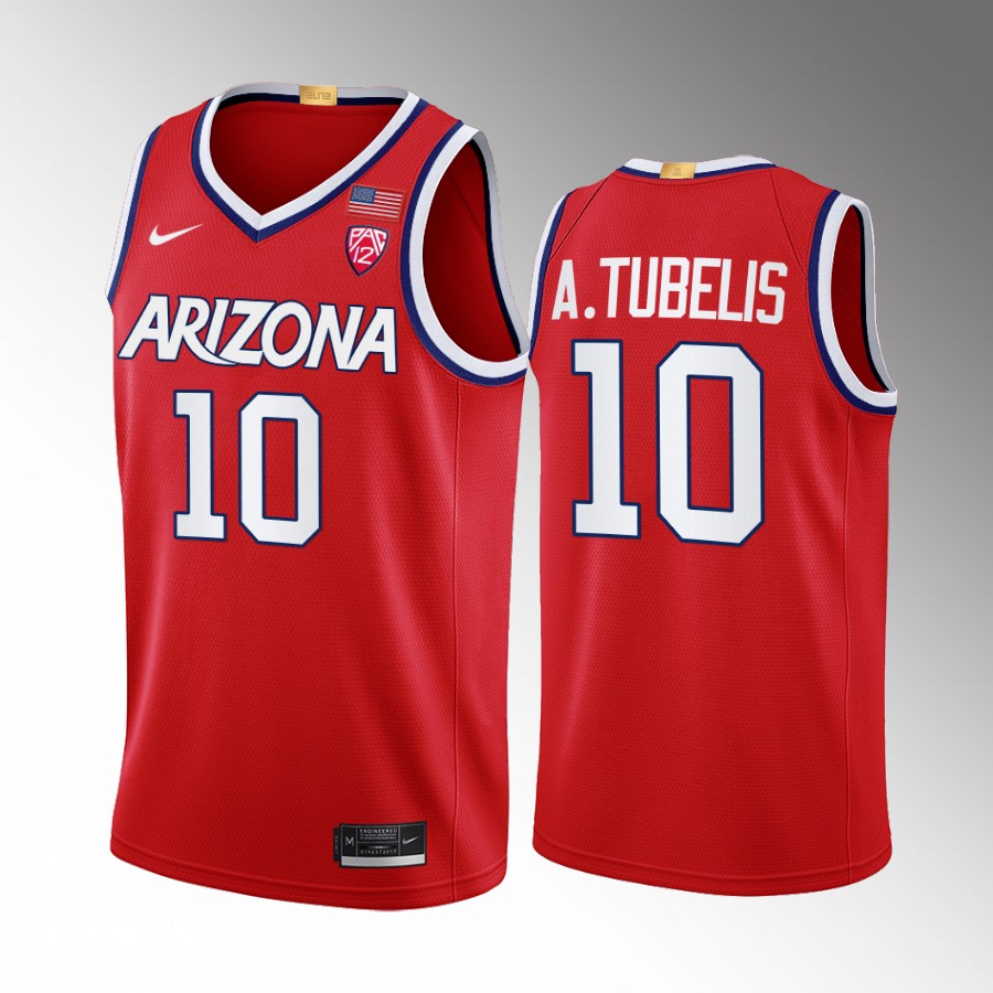 Arizona Wildcats Azuolas Tubelis Jersey 2022-23 College Red Uniform