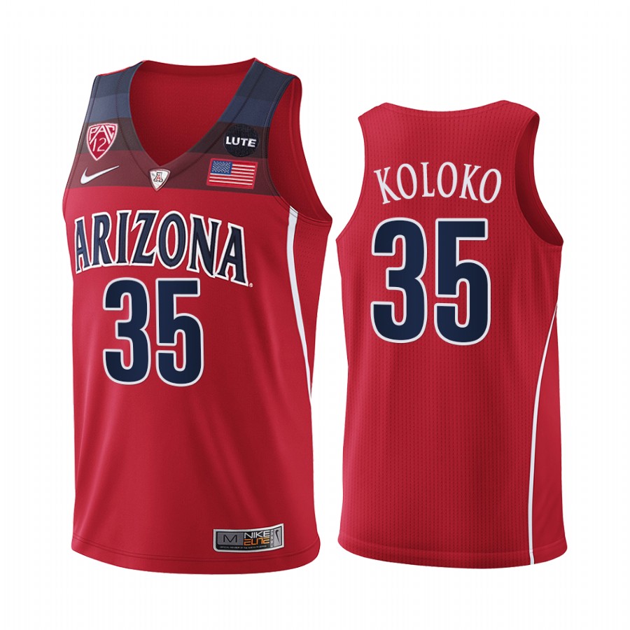 Arizona Wildcats Christian Koloko Jersey 2021-22 College Red Uniform